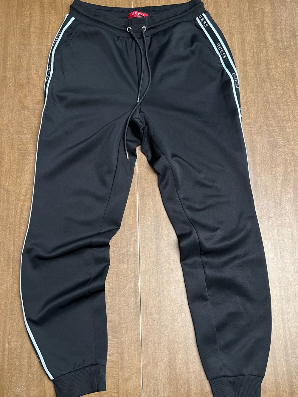 GUESS Black Men's Side-Stripe Jogger Pants